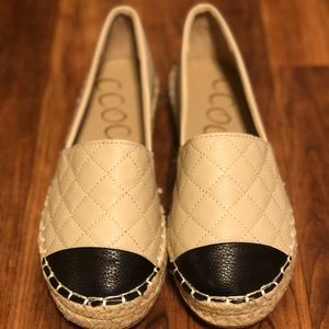 Ccocci quilted tan espadrilles.